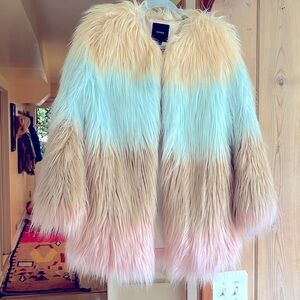 Pastel Dream Faux Fur Coat